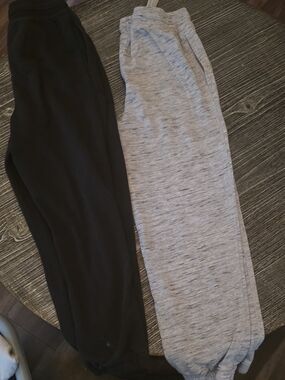 Boys Jogger Pants - Black & Light Heather Gray 2 Pairs
